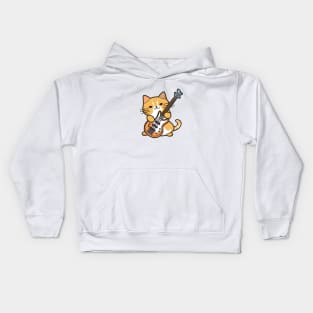 Cat Rickenbacker Bass Kids Hoodie